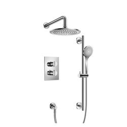 Two Output Shower Set With Shower Head, Hand Held And Slide Bar