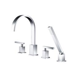 4 Hole Deck Mounted Roman Tub Faucet With Hand Shower