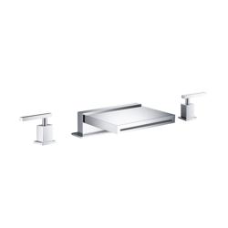 3 Hole Deck Mount Cascade / Sheet Flow Roman Tub Faucet