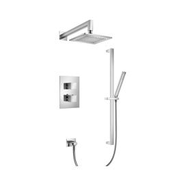 Two Output Shower Set With Shower Head, Hand Held And Slide Bar