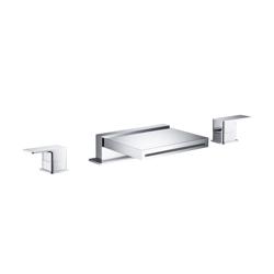 3 Hole Deck Mount Cascade / Sheet Flow Roman Tub Faucet