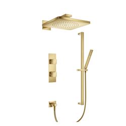 Two Output Shower Set With Shower Head, Hand Held And Slide Bar