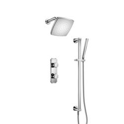 Two Output Shower Set With Shower Head, Hand Held And Slide Bar