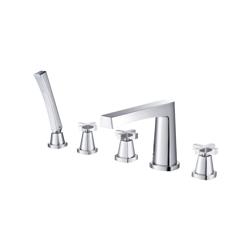 Five Hole Deck Mounted Roman Tub Faucet With Hand Shower