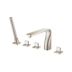 Five Hole Deck Mounted Roman Tub Faucet With Hand Shower