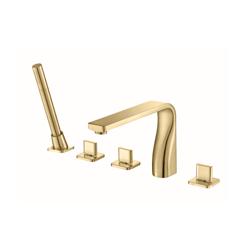 Five Hole Deck Mounted Roman Tub Faucet With Hand Shower