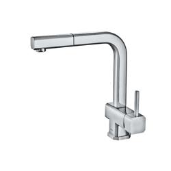 Cito - Dual Spray Polished Steel Kitchen Faucet With Pull Out