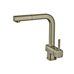 Cito - Dual Spray Polished Steel Kitchen Faucet With Pull Out