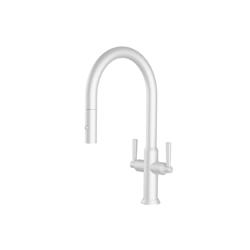 Velox - Dual Spray Stainless Steel Two Handle Kitchen Faucet With Pull Out