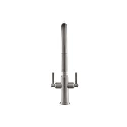 Velox - Dual Spray Stainless Steel Two Handle Kitchen Faucet With Pull Out